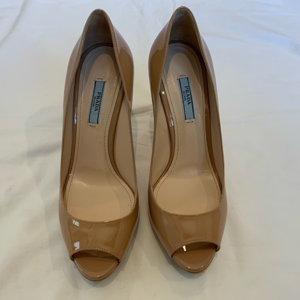 Prada Nude Peep-toe Platform Heels